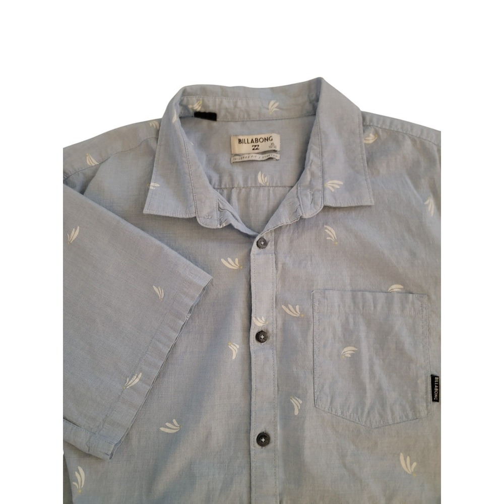 Billabong Mens Short Sleeve Button Up Sailboat Print Tailored Fit Stretch XL